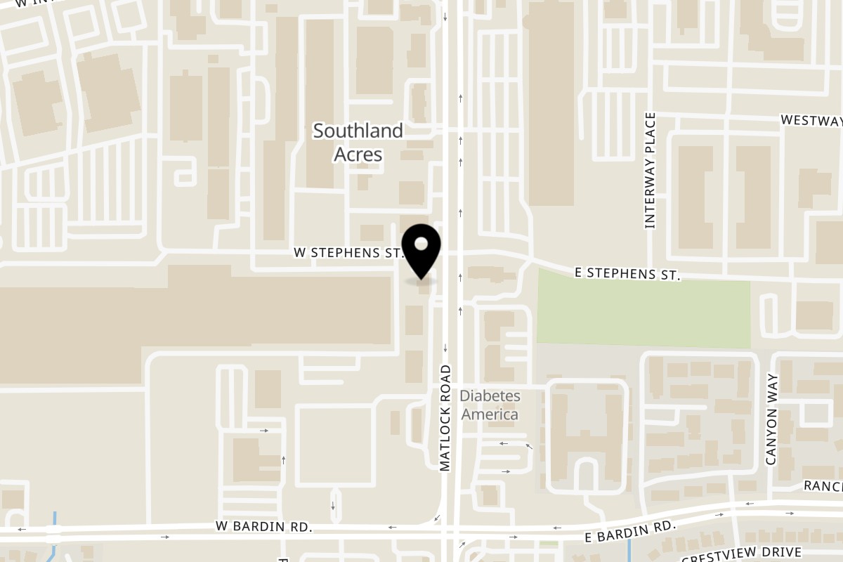 Map showing the location of Golden Chick Arlington Matlock Road on 4500 Matlock Rd in Arlington